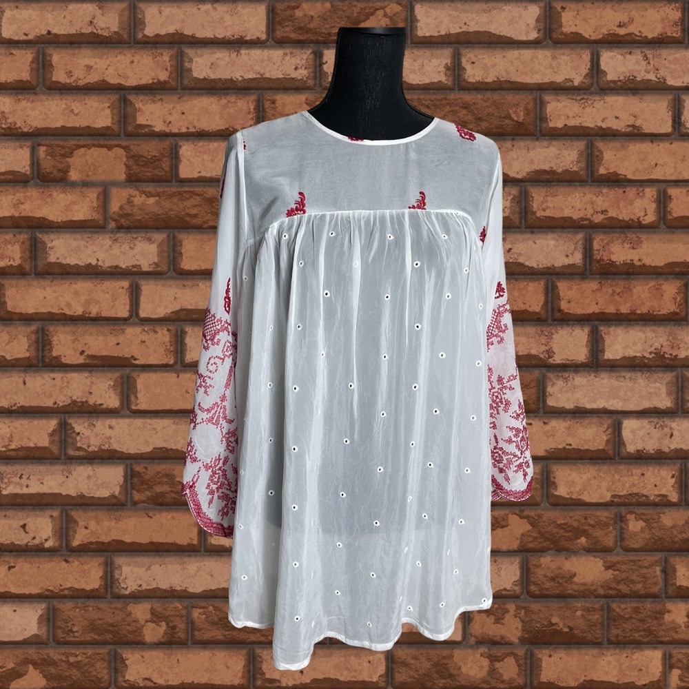 Johnny Was floral bohemian blouse sz Small.